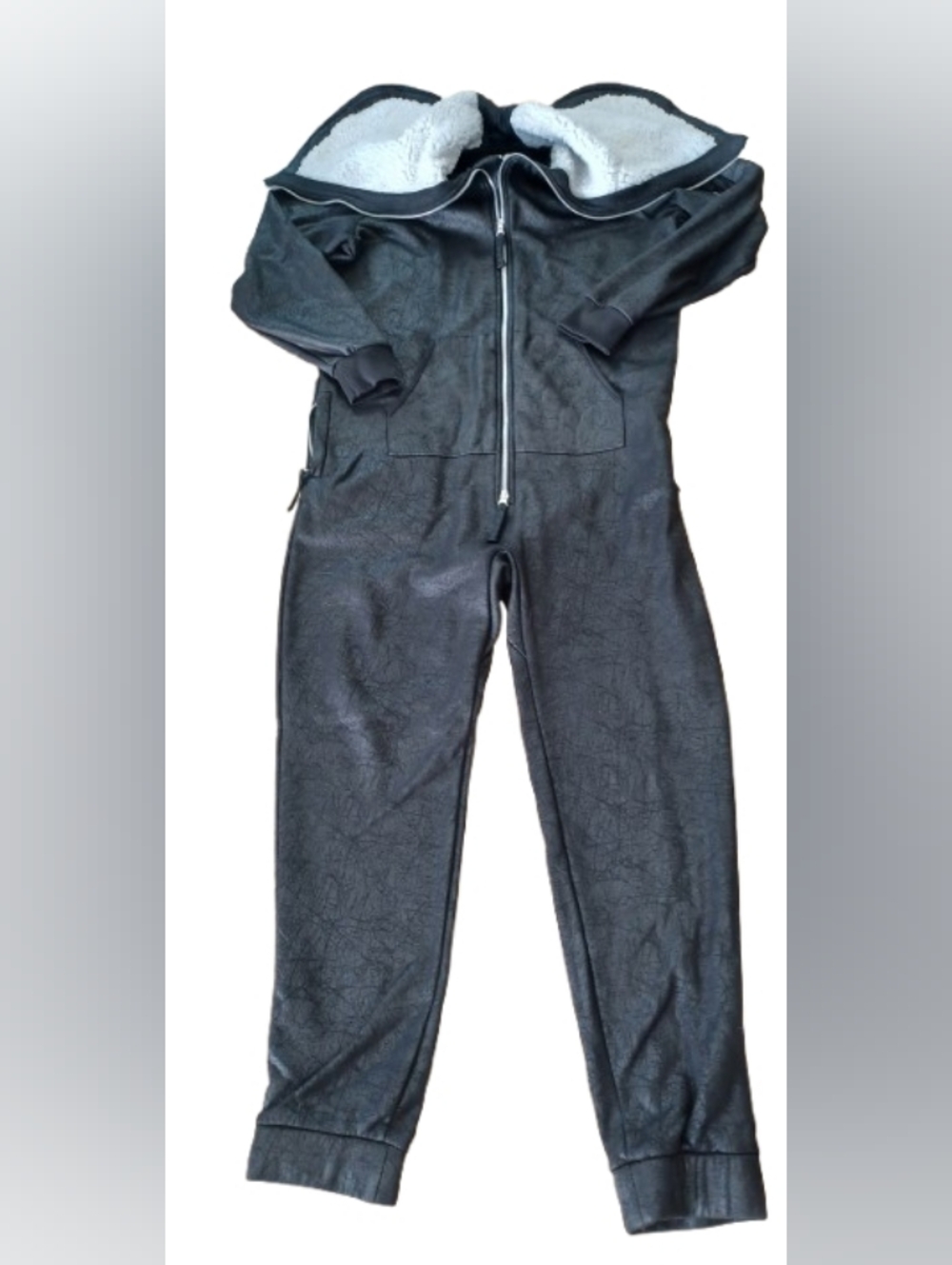 Onepiece Mens Black Aviator Style Onesie Large